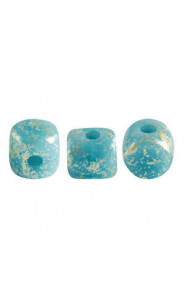 Les perles par Puca® Minos beads Opaque blue turquoise tweedy 63030/45703